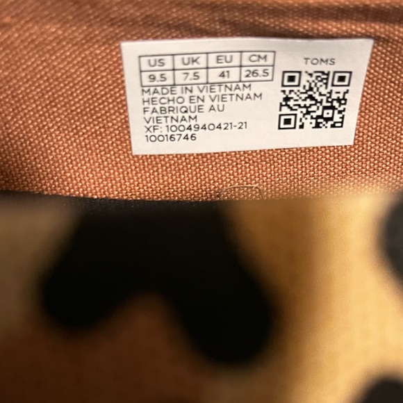 Women  (9.5) NWT TOMS Alpargata Mallow Beige XL Classic Leopard Print Shoes - Picture 9 of 10